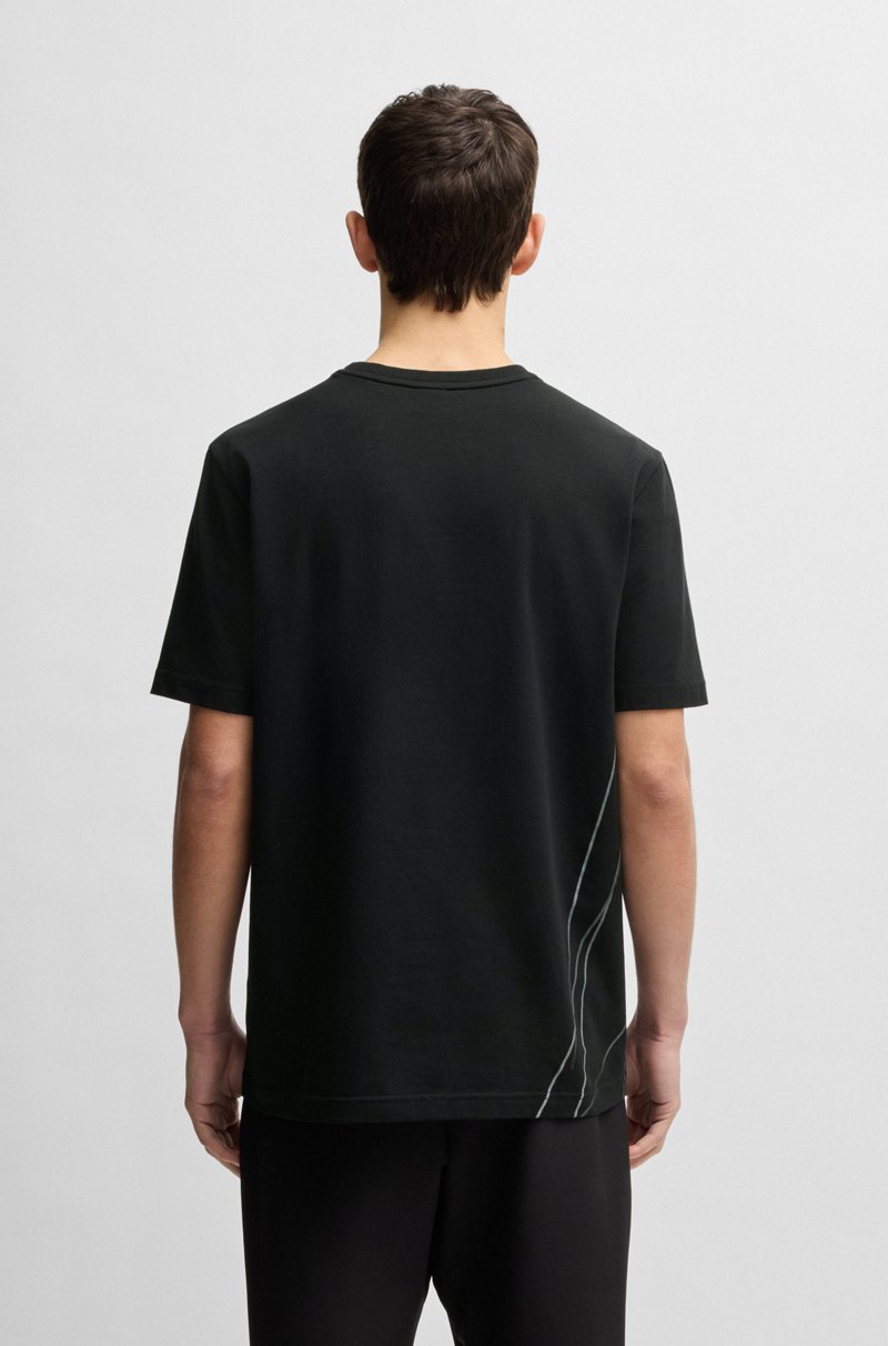 Hugo Boss Camiseta de algodón elástico con estampado degradado Outlet online