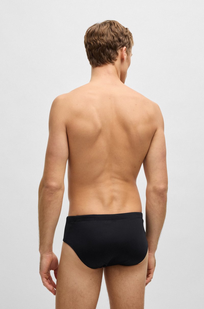 Hugo Boss Bañador slip de punto elástico con rayas de la marca y logo En oferta