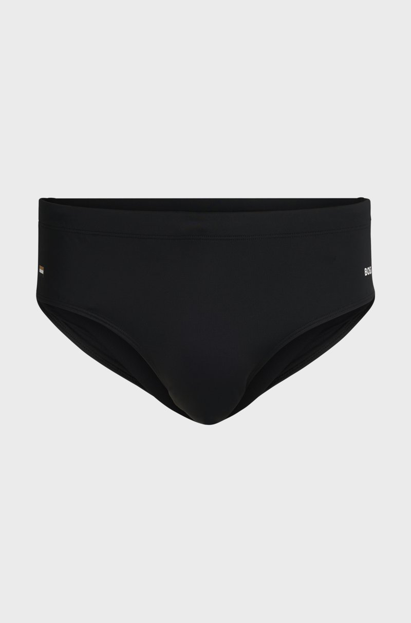 Hugo Boss Bañador slip de punto elástico con rayas de la marca y logo En oferta