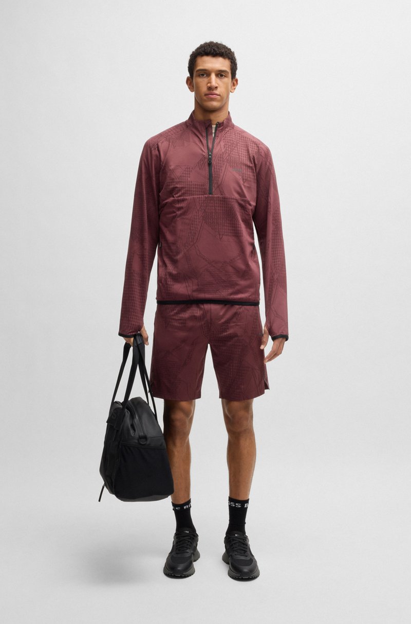 Hugo Boss Shorts de tejido multielástico con estampado activo Descuento