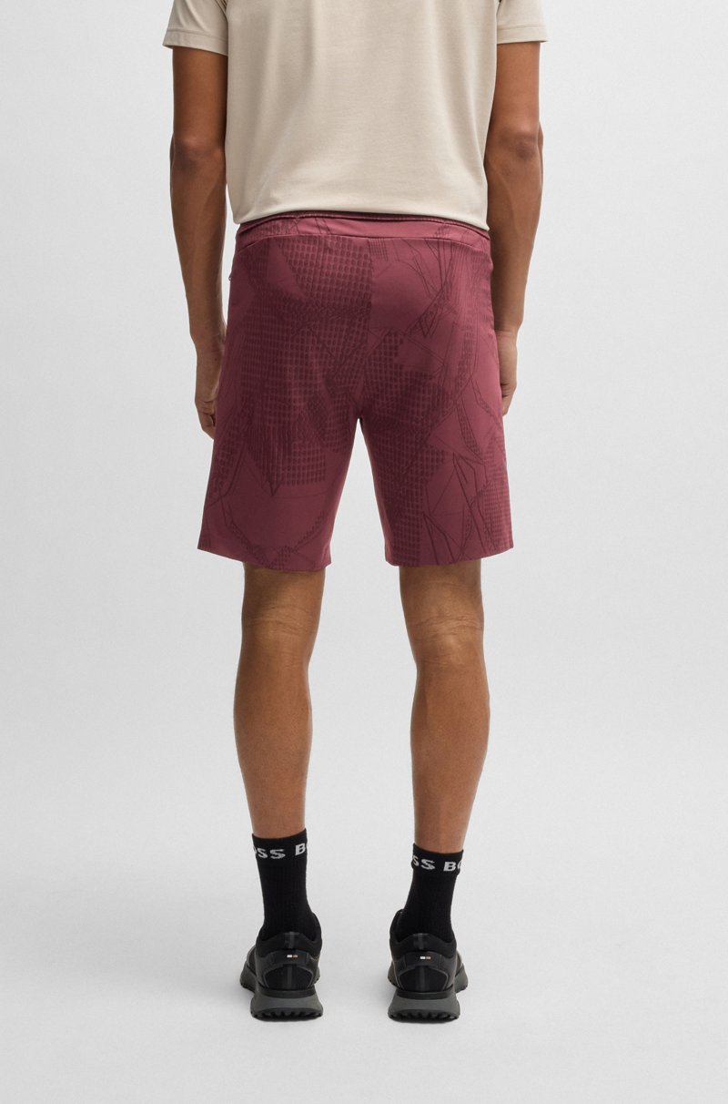 Hugo Boss Shorts de tejido multielástico con estampado activo Descuento