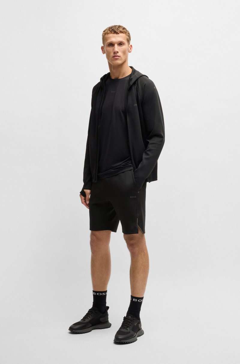 Hugo Boss Sudadera con capucha y cremallera con elástico activo y control de la humedad Rebajas top