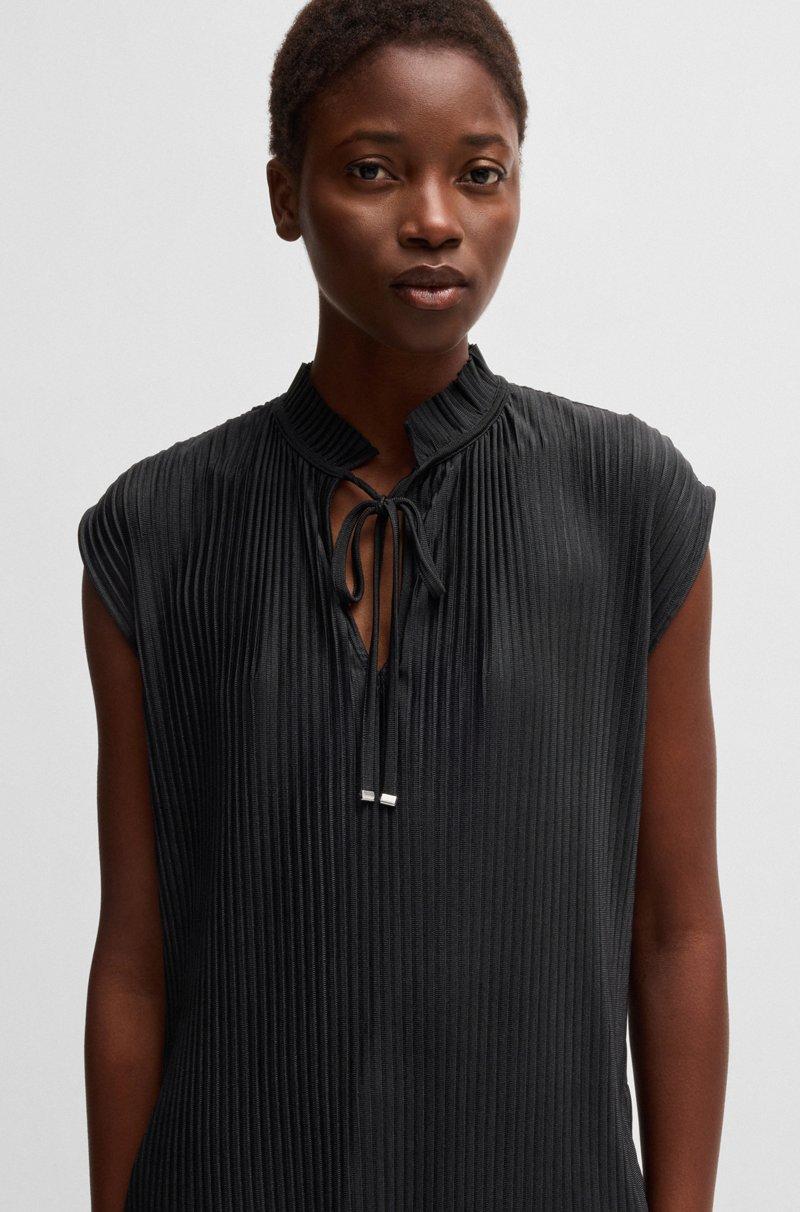 Hugo Boss Top sin mangas en tejido elástico con pliegues plisados En oferta