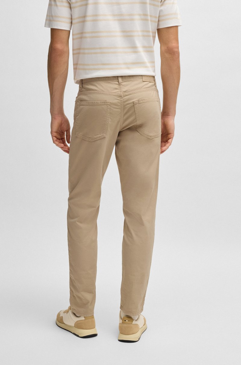 Hugo Boss Pantalones regular fit Maine de sarga de algodón elástico Outlet online