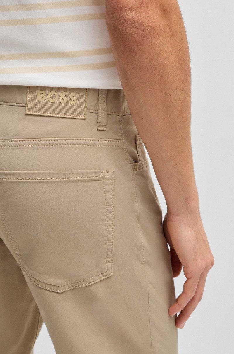 Hugo Boss Pantalones regular fit Maine de sarga de algodón elástico Outlet online