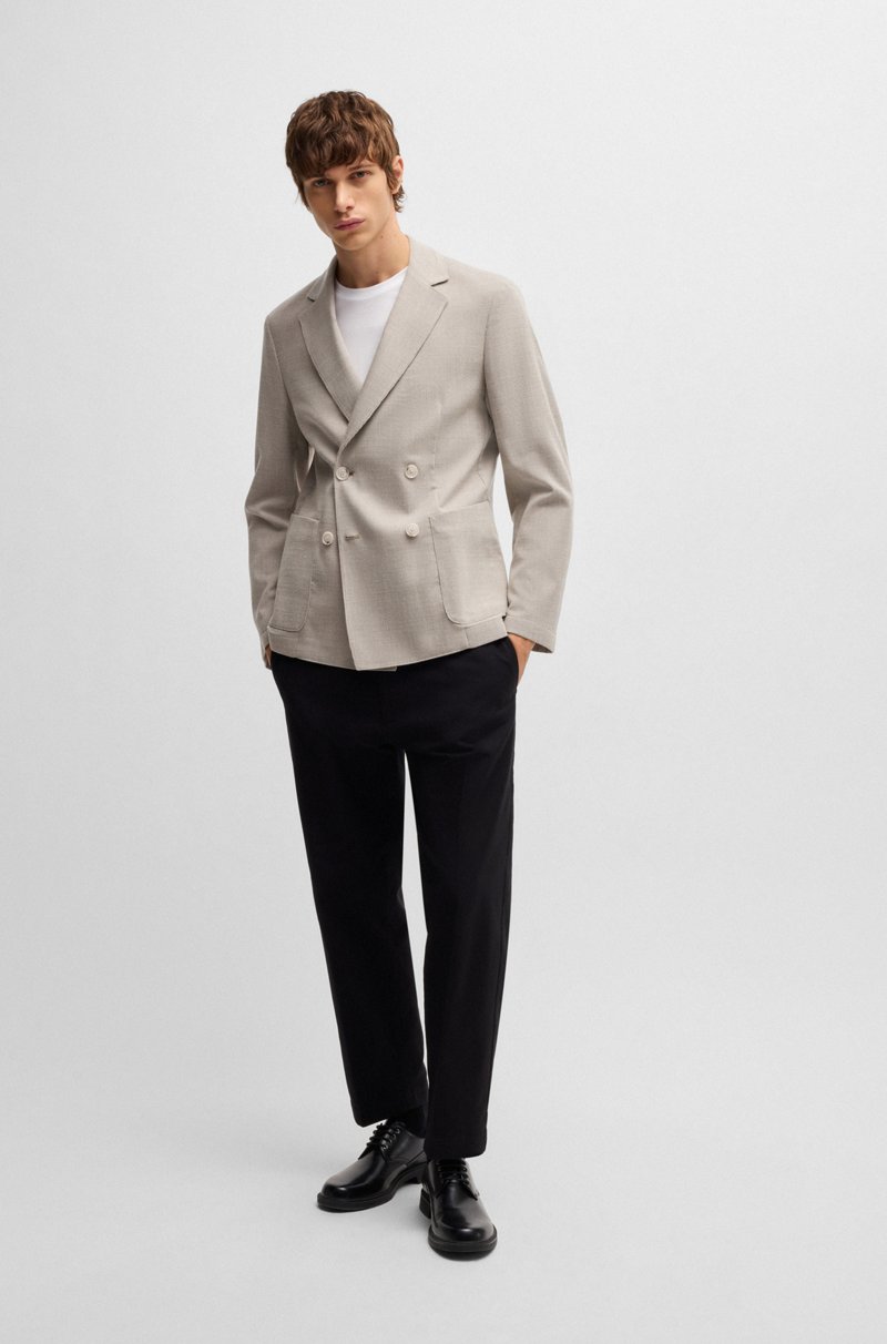 Hugo Boss Blazer slim fit estampado de mezcla de lana Descuento