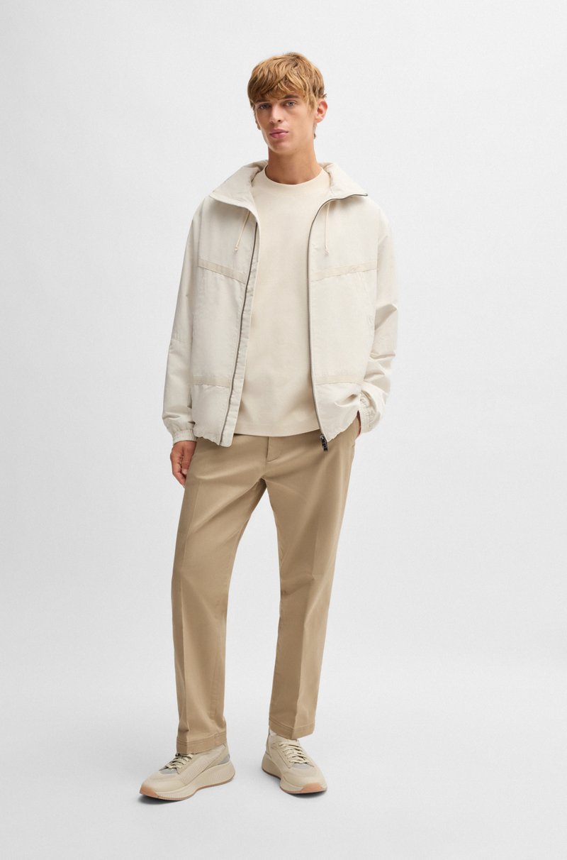 Hugo Boss Pantalones straight fit en dobby de algodón elástico Tienda