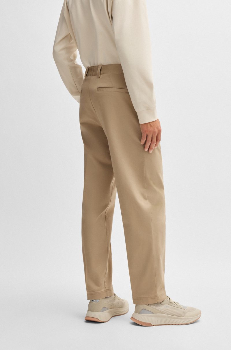 Hugo Boss Pantalones straight fit en dobby de algodón elástico Tienda