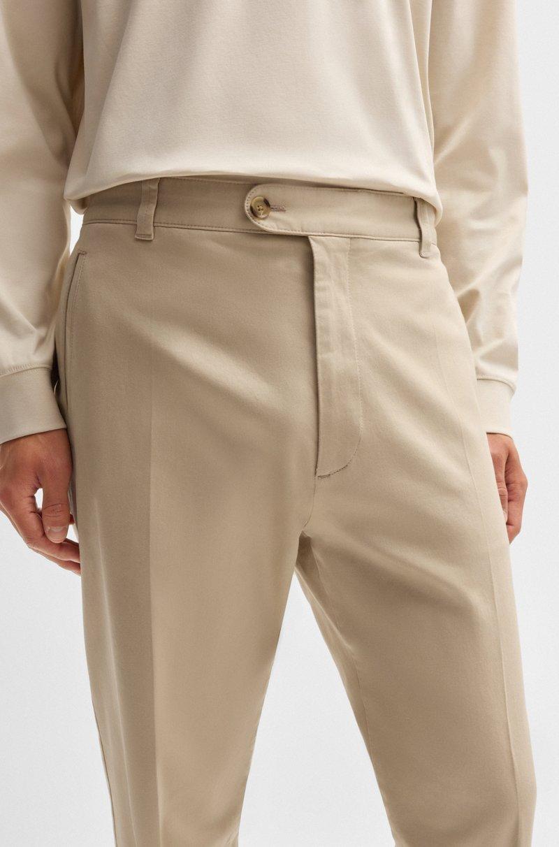 Hugo Boss Pantalones straight fit en dobby de algodón elástico Tienda
