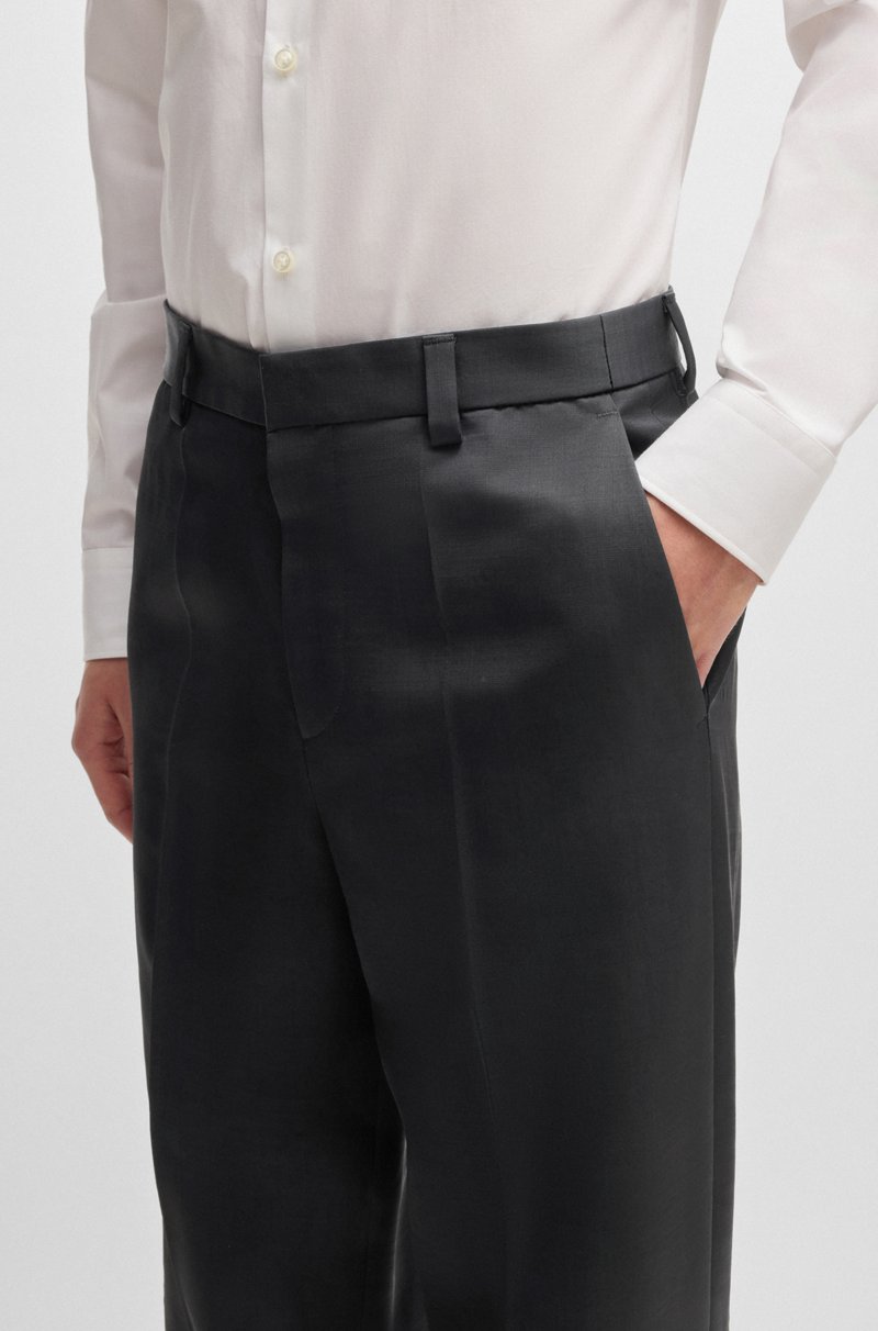 Hugo Boss Pantalones HUGO FORWARD slim fit en sarga de mezcla de lana Mejor oferta