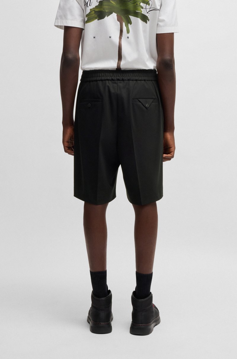 Hugo Boss Shorts de corte moderno en mezcla de lana elástica Rebajas top