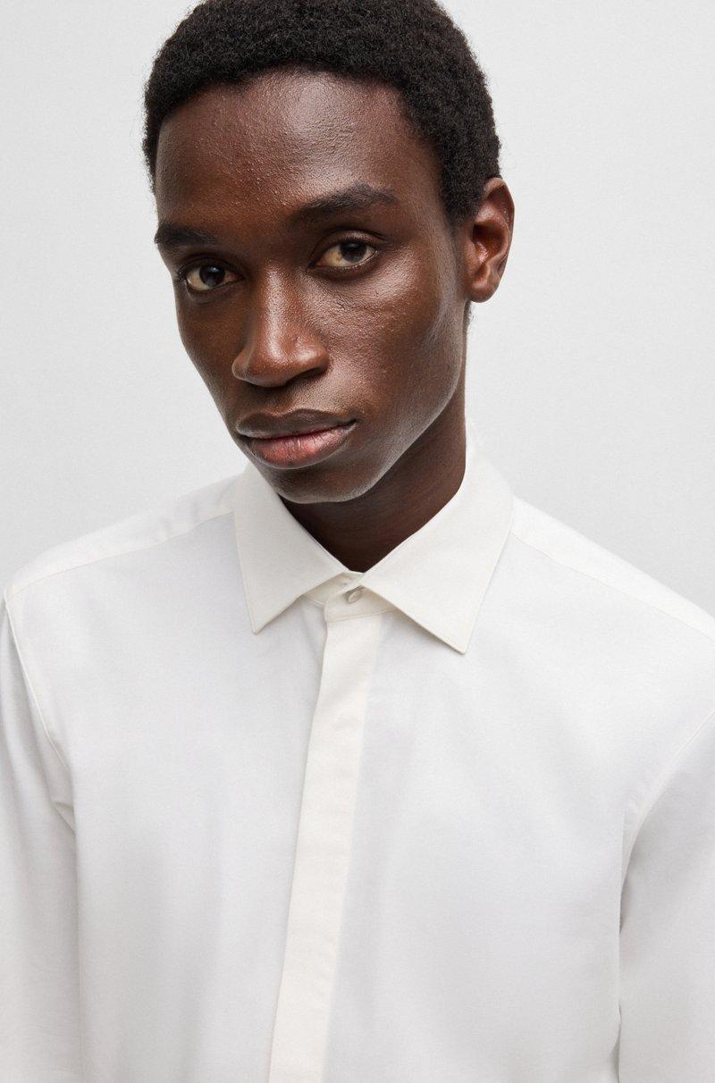 Hugo Boss Camisa modern fit de raso de algodón elástico Envío gratis
