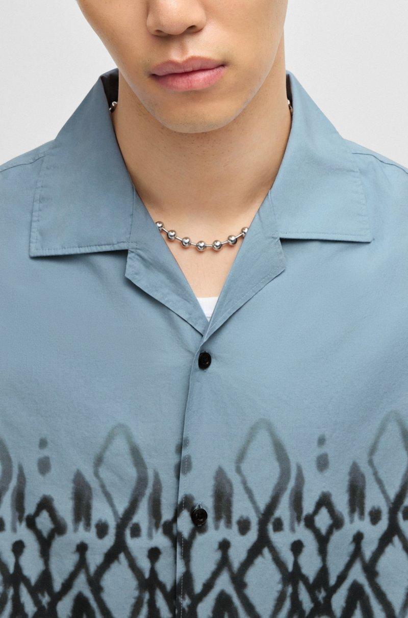 Hugo Boss Camisa oversize fit de algodón con estampado pintado a mano Últimos 3 días