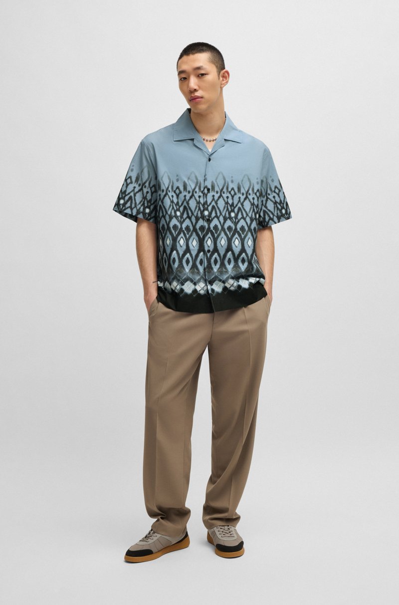 Hugo Boss Camisa oversize fit de algodón con estampado pintado a mano Últimos 3 días