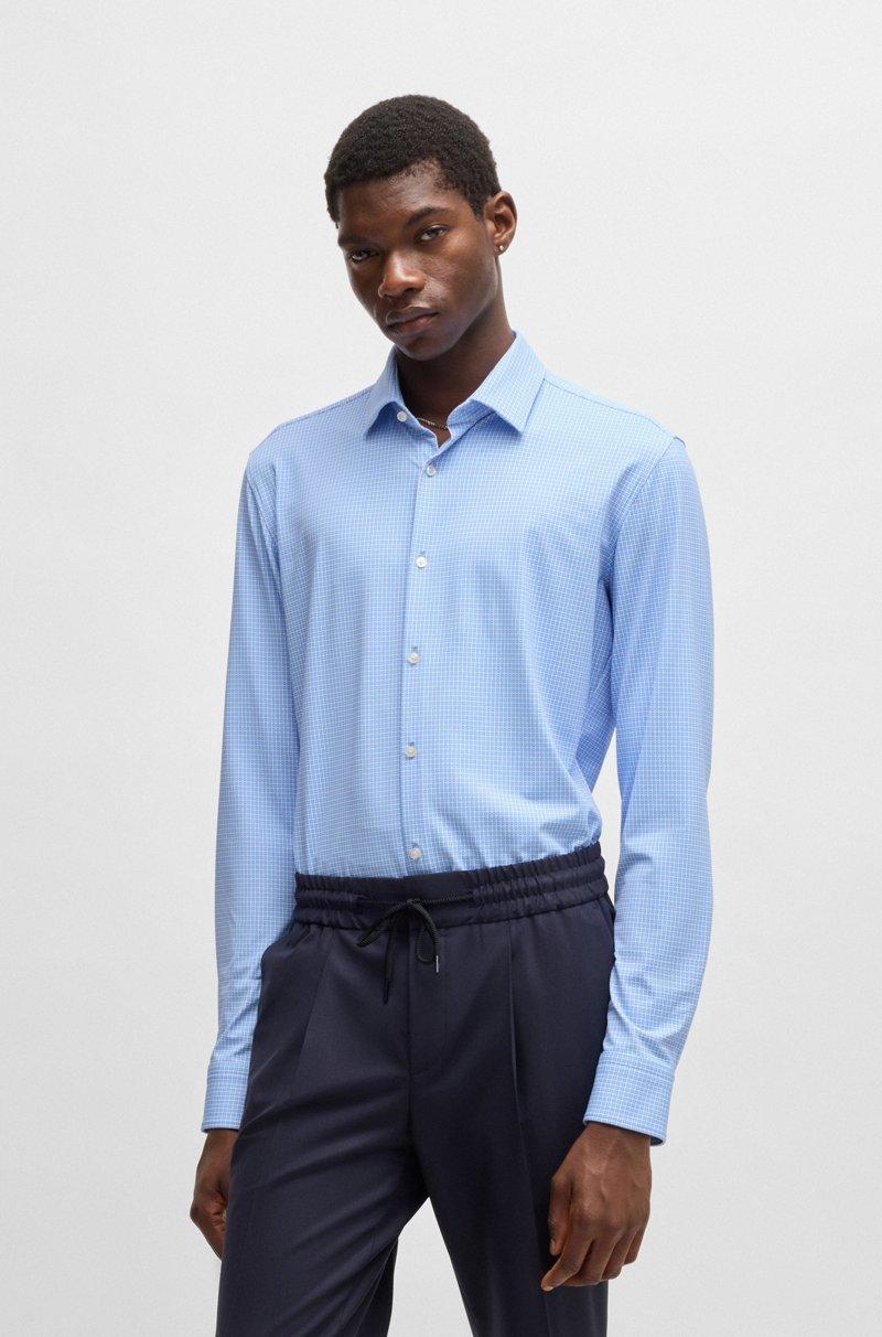 Hugo Boss Camisa slim fit en punto técnico elástico estampado