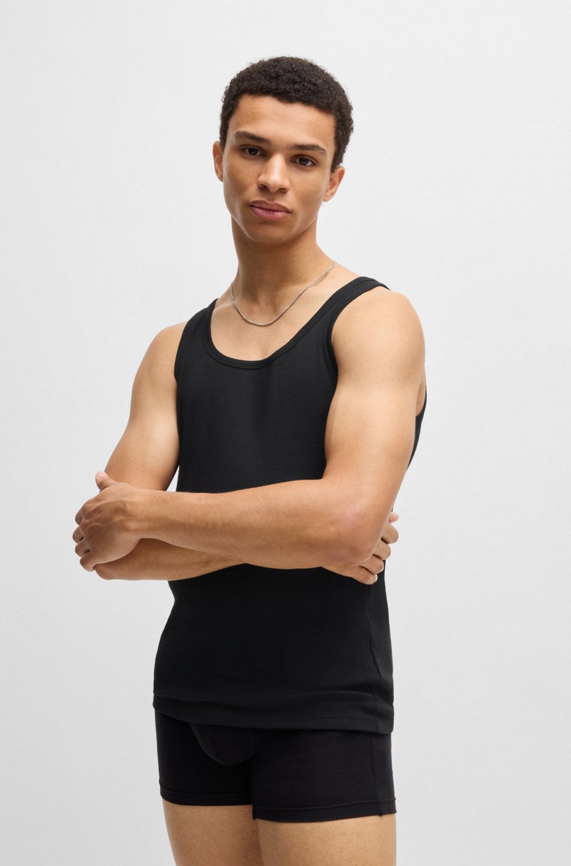 Hugo Boss Paquete de dos camisetas de tirantes de algodón elástico con logo Últimos 2 días