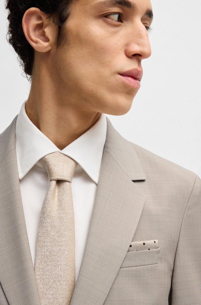 Hugo Boss Traje slim fit de lana virgen con microestampado Precio de fábrica