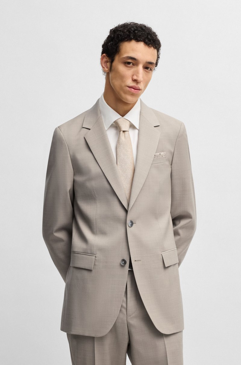 Hugo Boss Traje slim fit de lana virgen con microestampado Precio de fábrica