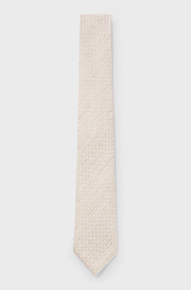 Hugo Boss Corbata estampada en seda y lino