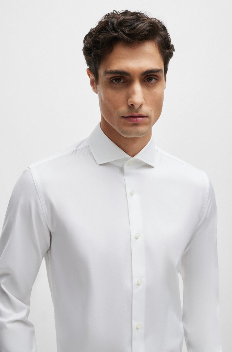 Hugo Boss Camisa slim fit de algodón elástico con puños dobles Promoción trimestral