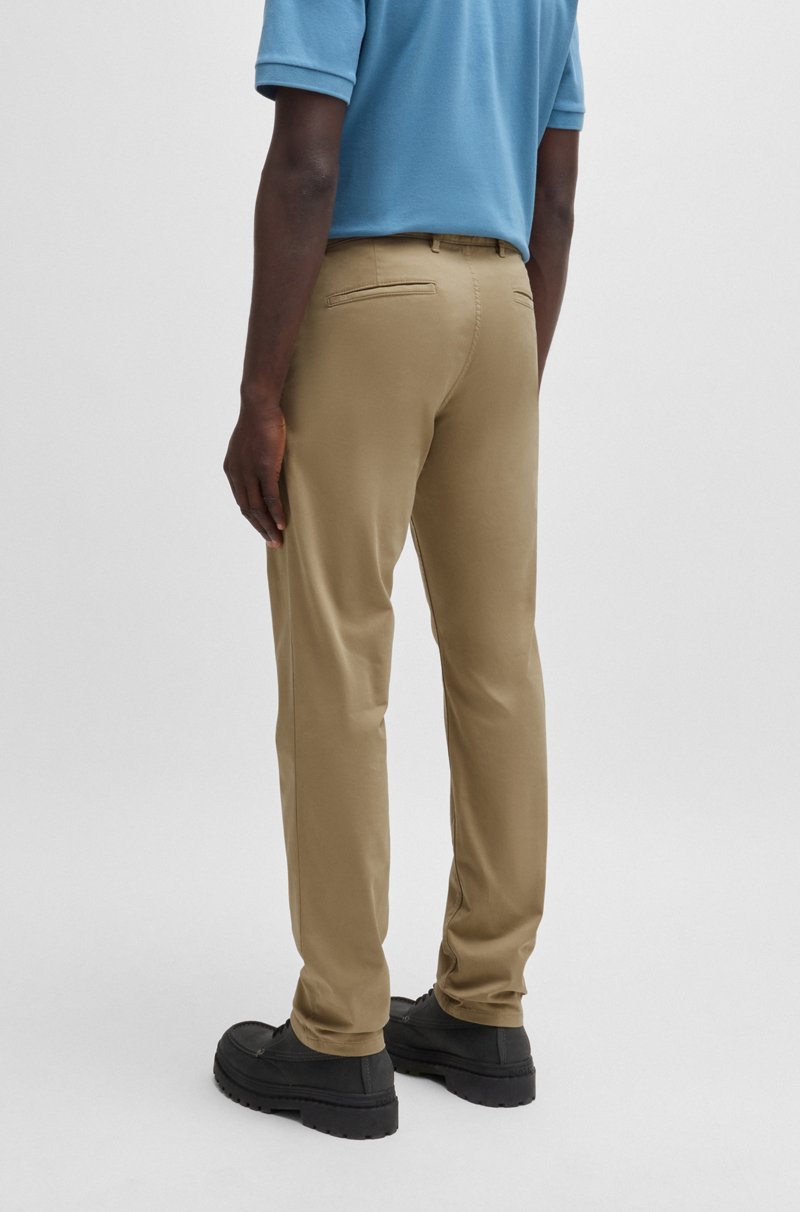 Hugo Boss Chinos slim fit de raso de algodón elástico Liquidación