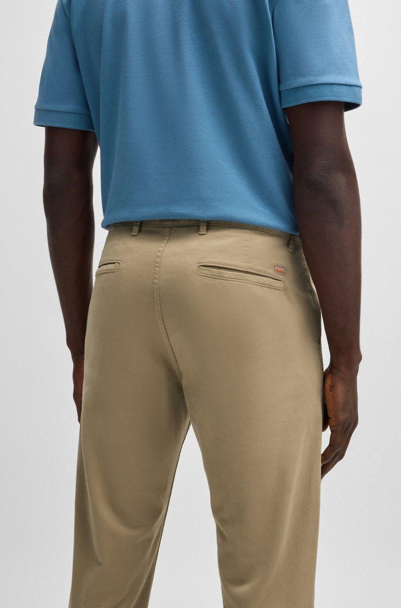Hugo Boss Chinos slim fit de raso de algodón elástico Liquidación