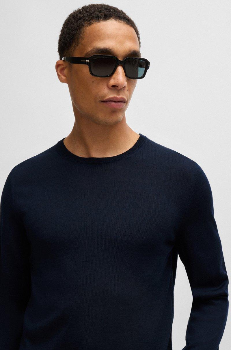 Hugo Boss Jersey slim fit de cuello redondo en lana merina Envío internacional gratuito
