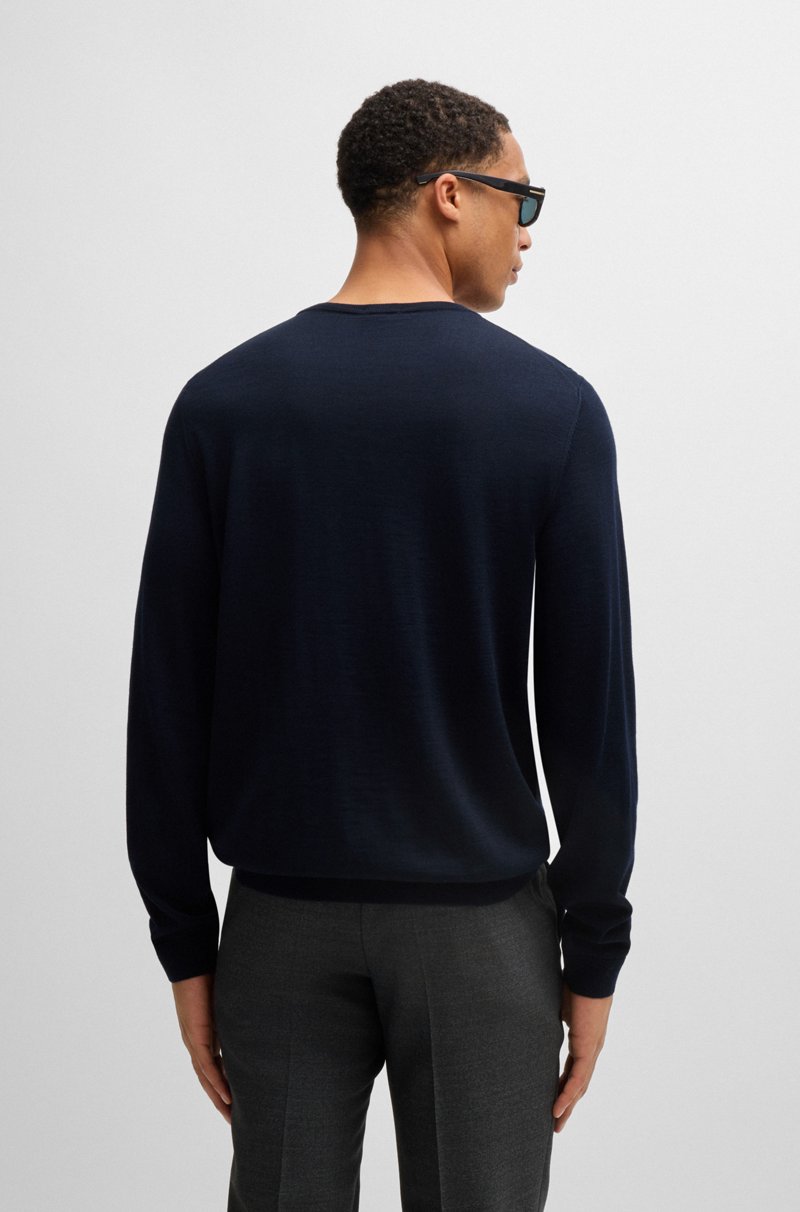 Hugo Boss Jersey slim fit de cuello redondo en lana merina Envío internacional gratuito