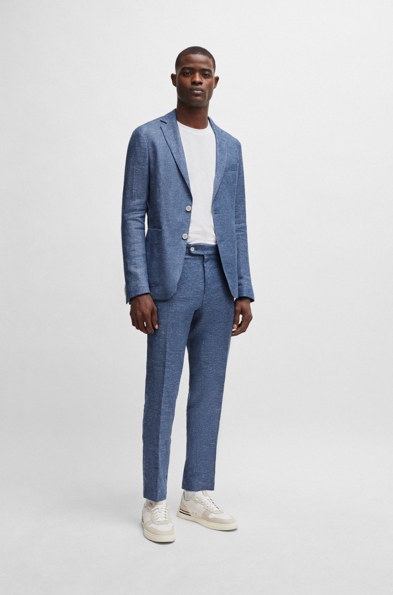 Hugo Boss Camiseta regular fit de punto de algodón con cuello acanalado Tienda de fábrica