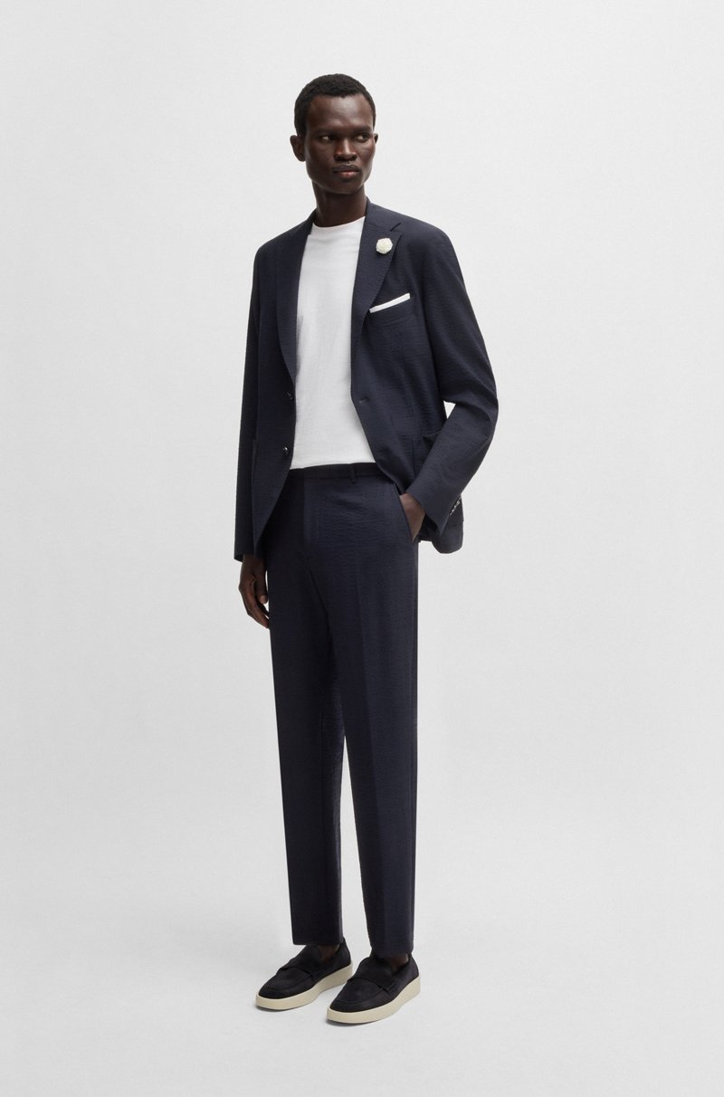 Hugo Boss Blazer slim fit de sirsaca elástica Ofertas de temporada