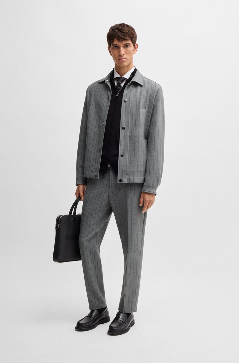 Hugo Boss Pantalones slim fit en tejido elástico con raya diplomática Grandes ahorros