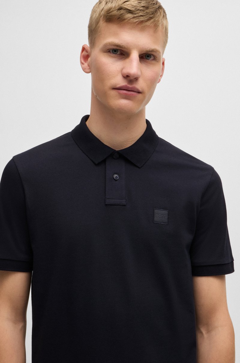 Hugo Boss Polo slim fit de algodón elástico con parche de logo Precio ultrabajo