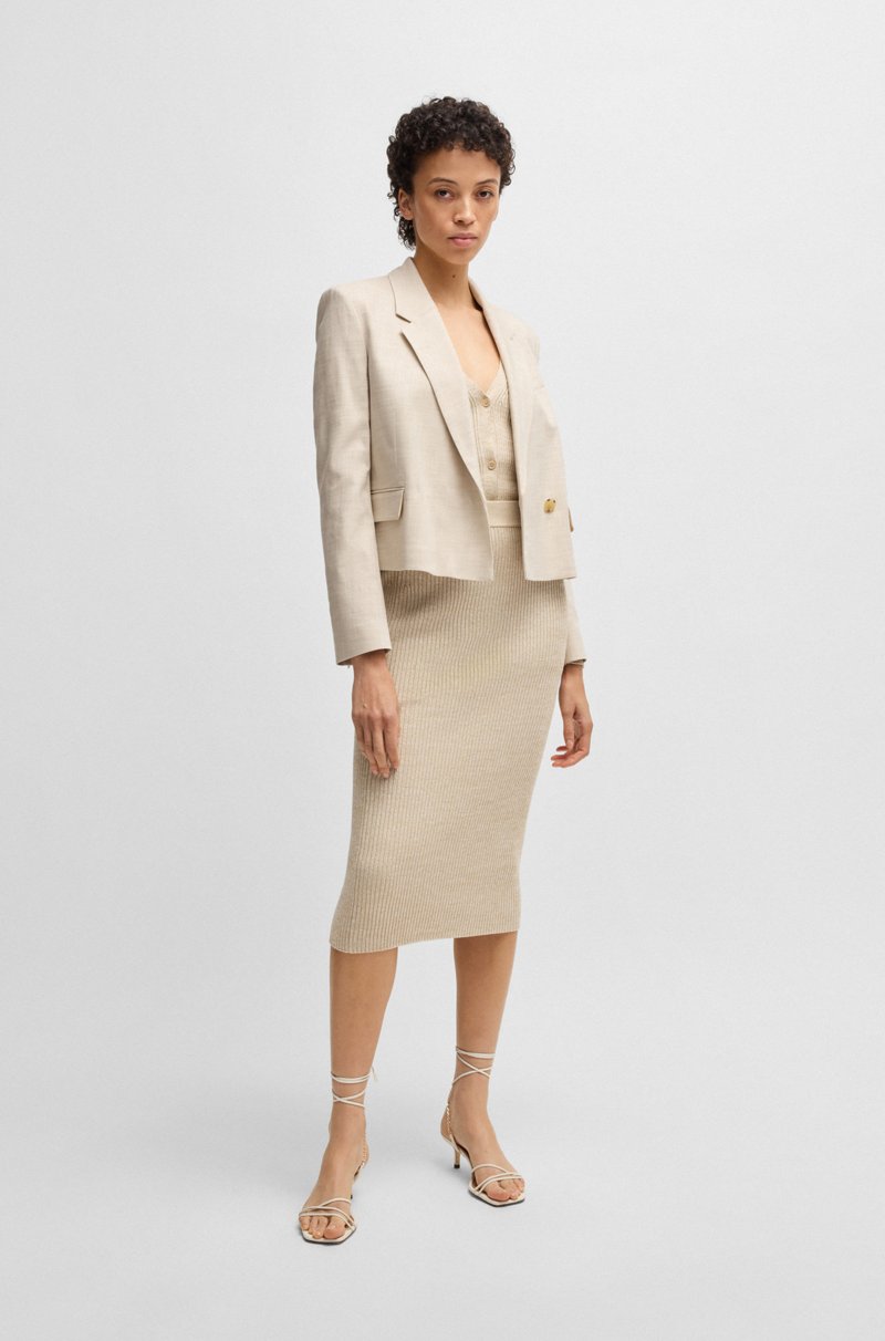 Hugo Boss Blazer regular fit en tejido elástico jaspeado En línea