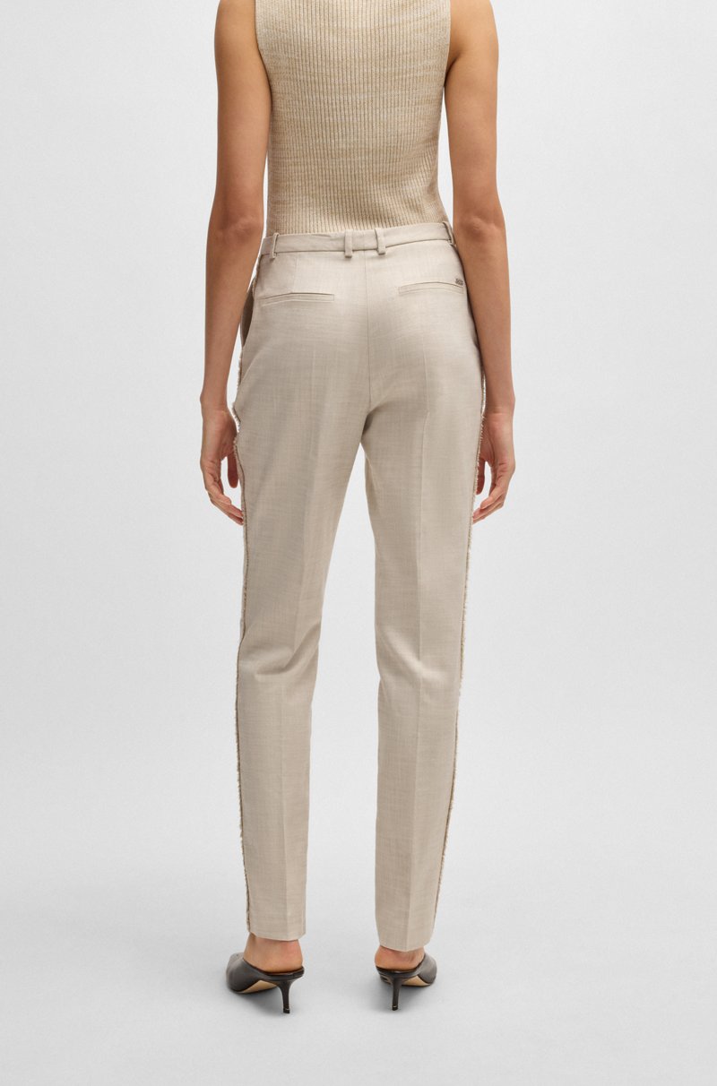 Hugo Boss Pantalones relaxed fit de tejido elástico jaspeado Outlet