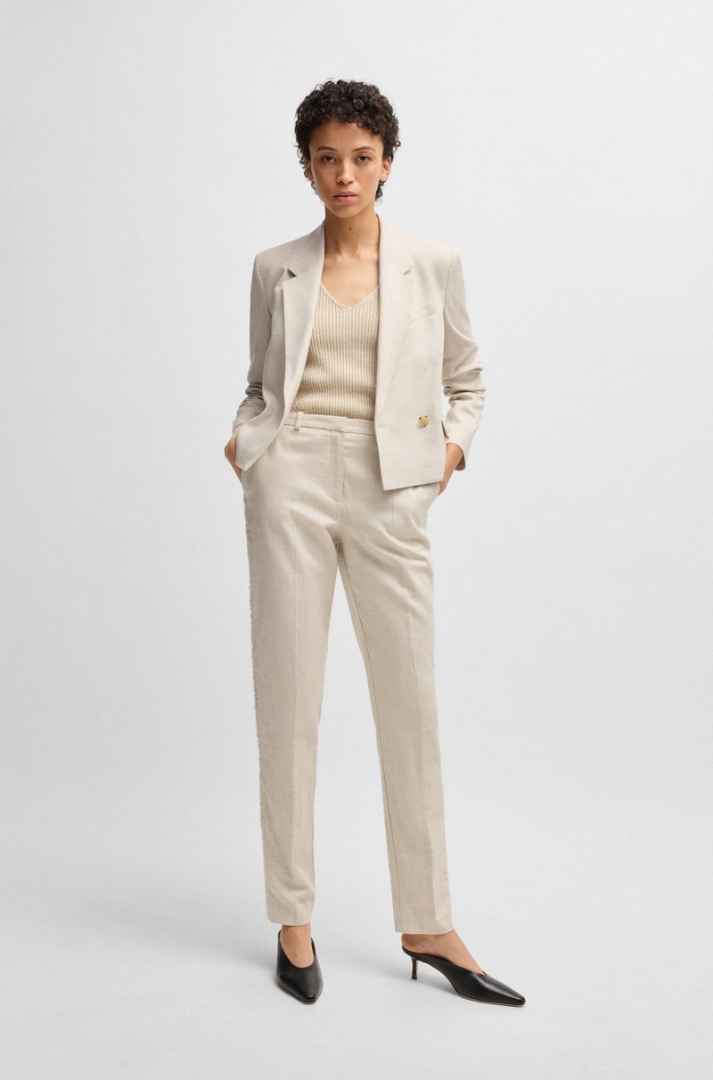 Hugo Boss Pantalones relaxed fit de tejido elástico jaspeado Outlet