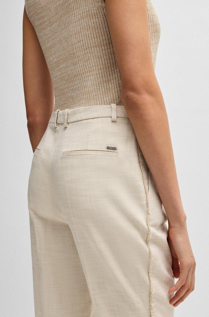 Hugo Boss Pantalones relaxed fit de tejido elástico jaspeado Outlet