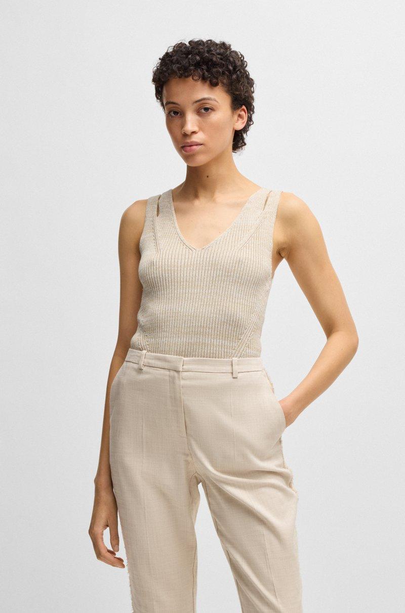 Hugo Boss Top de punto sin mangas con escote en pico