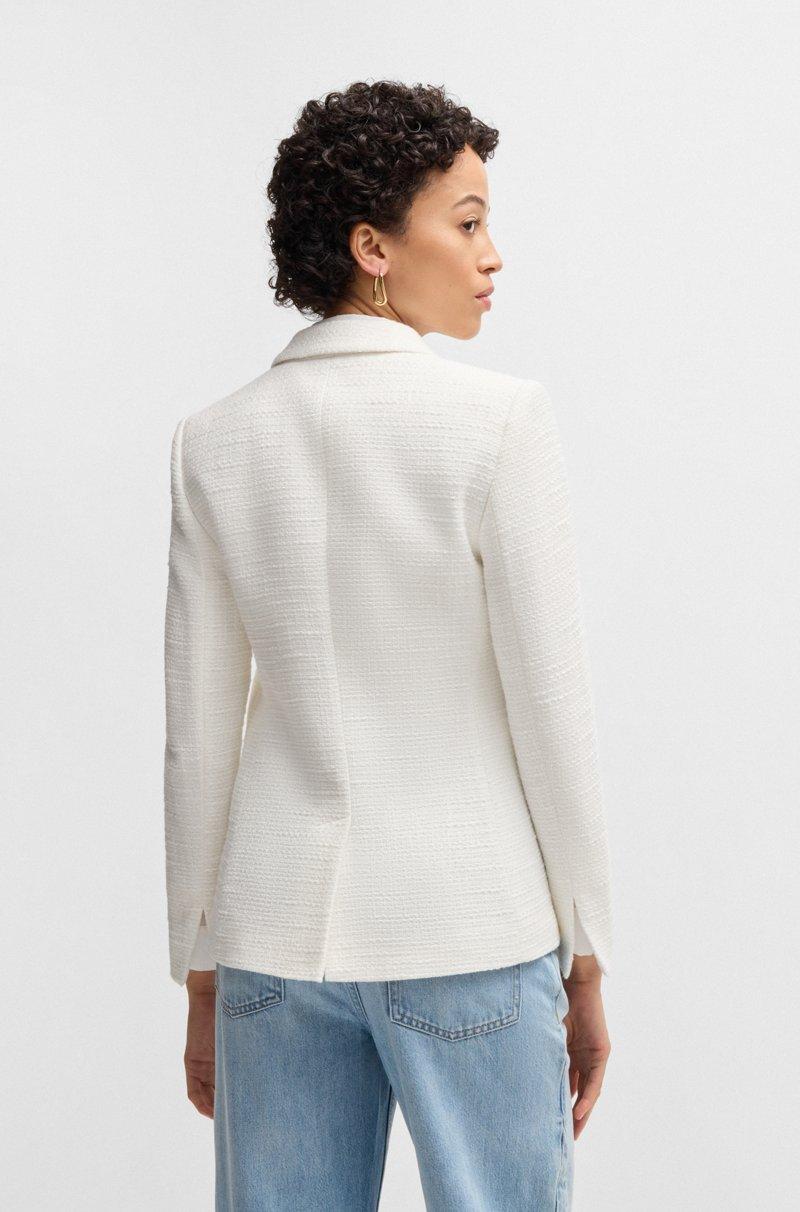 Hugo Boss Blazer slim fit en tejido tweed de algodón Ofertas