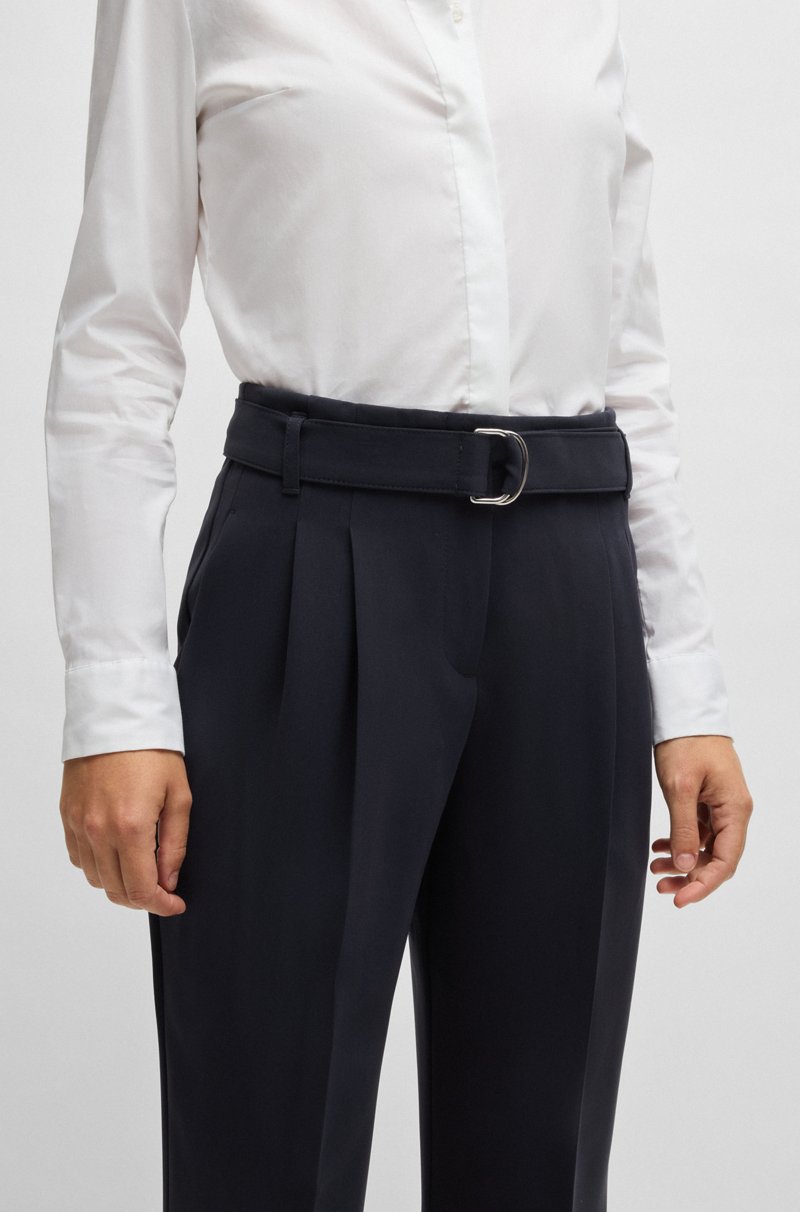 Hugo Boss Pantalones tobilleros regular fit en crepé resistente a las arrugas Rebajas de fábrica