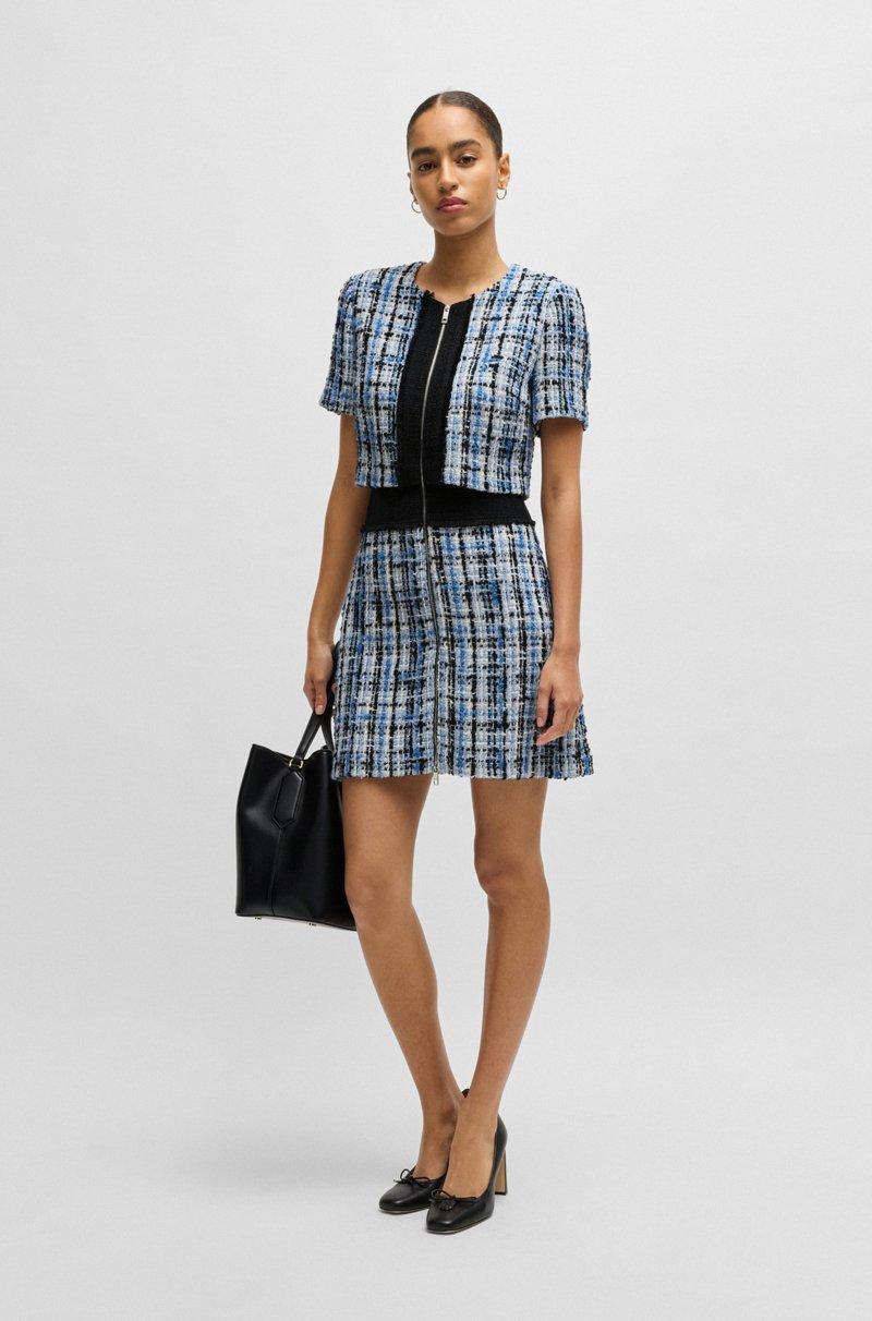 Hugo Boss Vestido de tweed multicolor con ribetes en contraste Los más vendidos