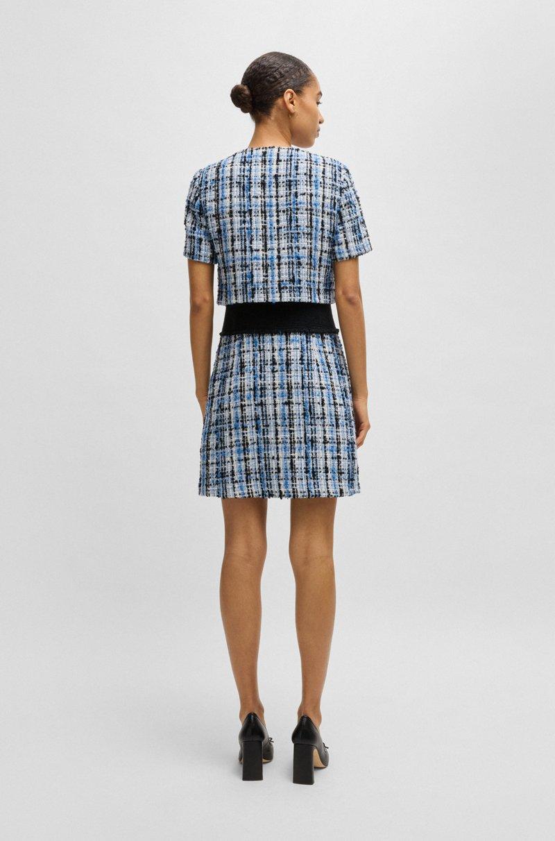 Hugo Boss Vestido de tweed multicolor con ribetes en contraste Los más vendidos