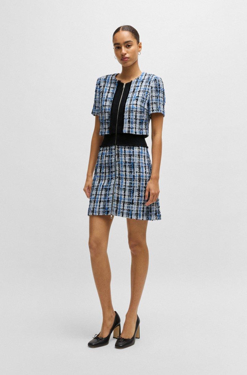 Hugo Boss Vestido de tweed multicolor con ribetes en contraste Los más vendidos