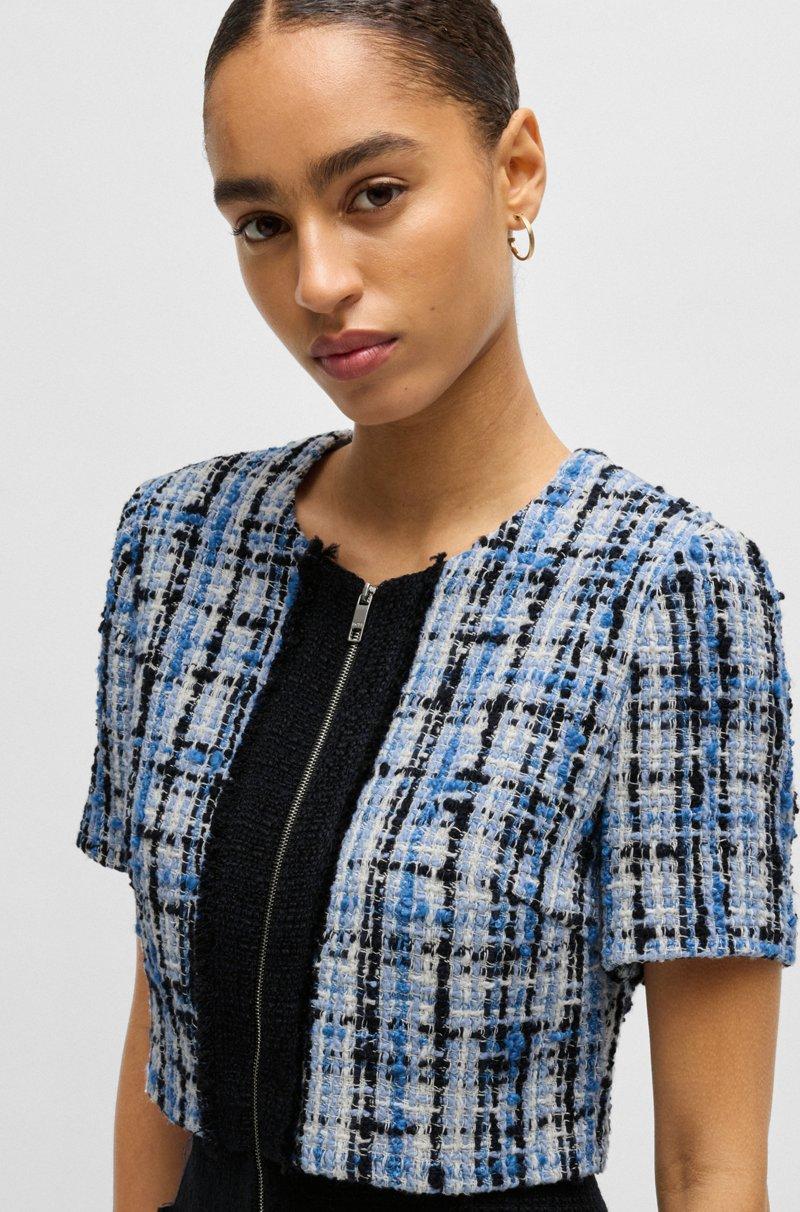 Hugo Boss Vestido de tweed multicolor con ribetes en contraste Los más vendidos
