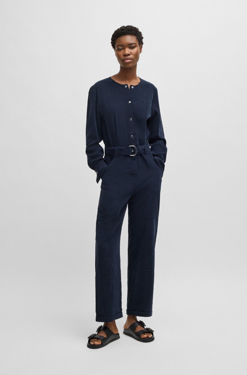 Hugo Boss Mono con cinturón y tapeta de botones automáticos Tienda