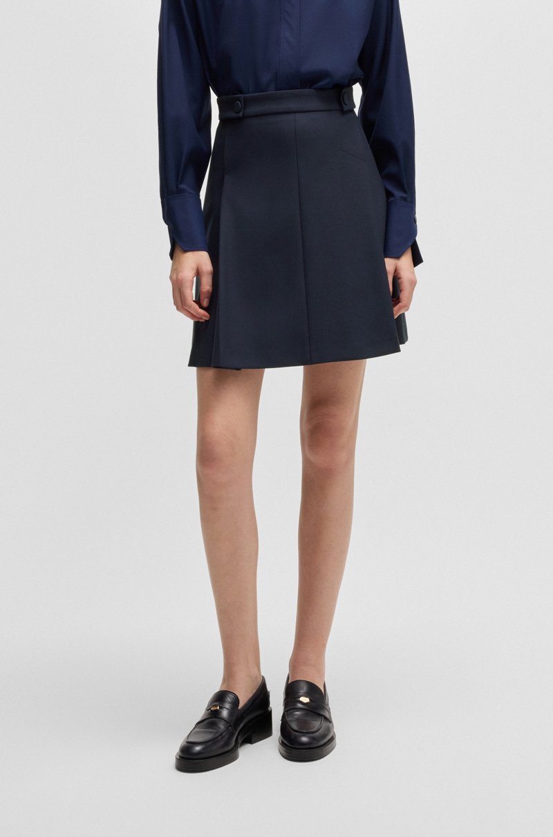 Hugo Boss Falda plisada con botones en la cintura