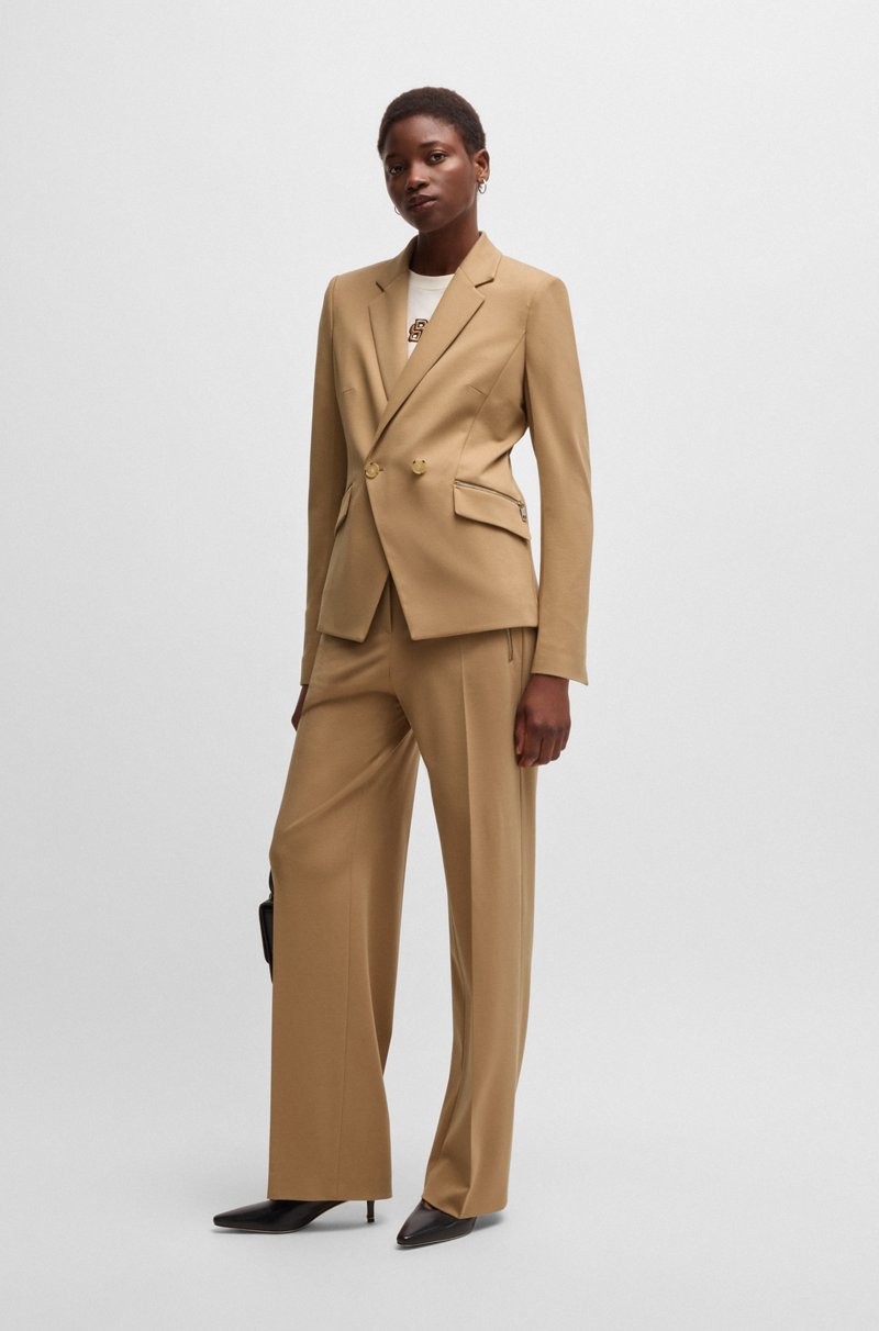 Hugo Boss Pantalones regular fit de tejido elástico con bolsillos con cremallera Oferta especial
