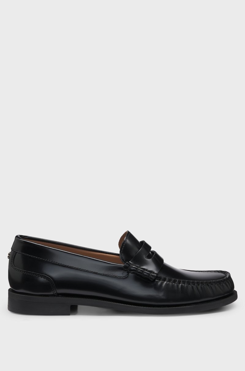 Hugo Boss Mocasines de piel cepillada con ribete de antifaz Envío gratis