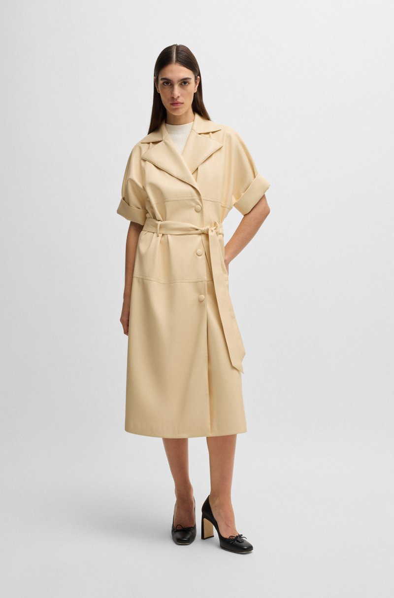 Hugo Boss Vestido relaxed fit estilo gabardina de piel sintética Últimos 3 días