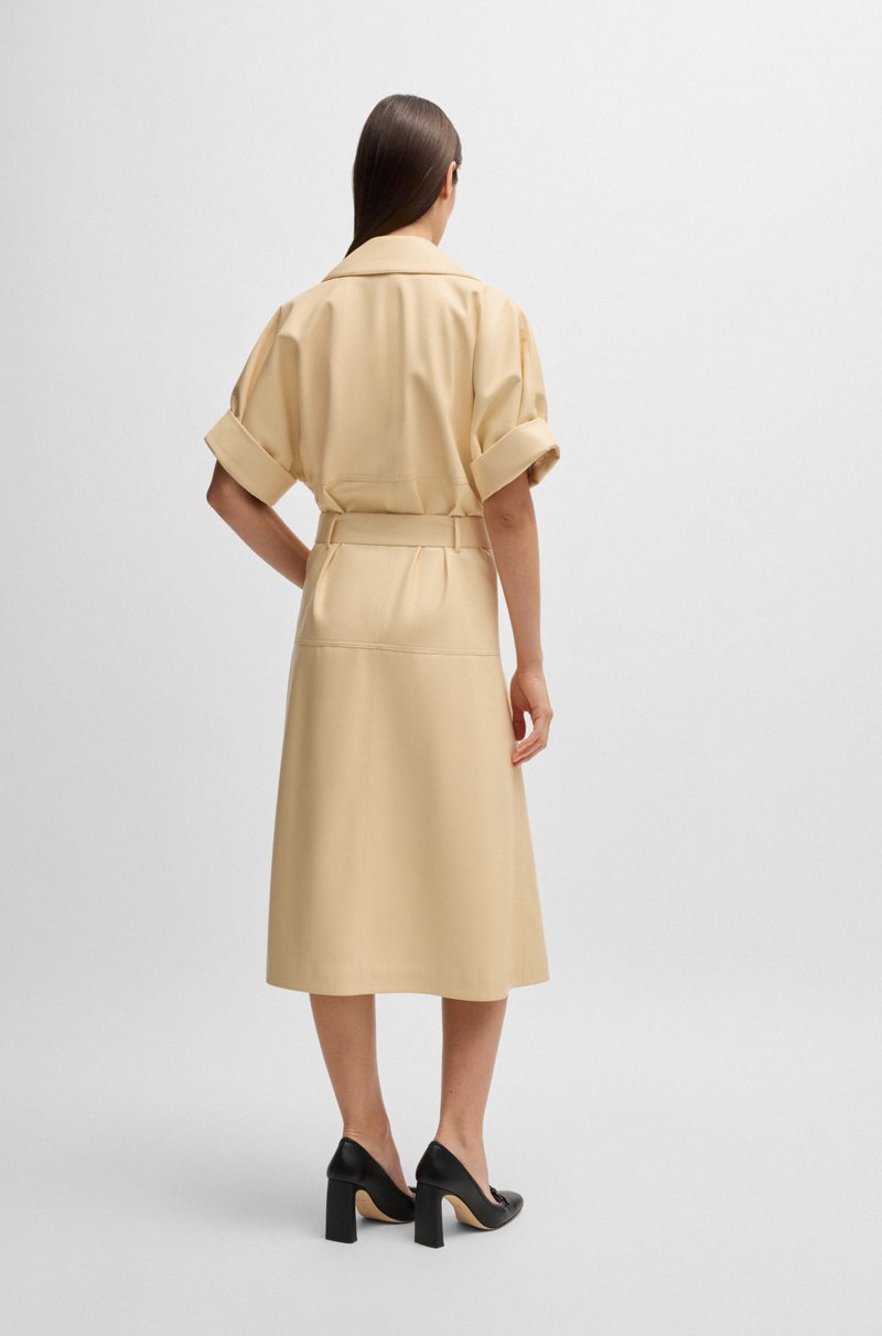Hugo Boss Vestido relaxed fit estilo gabardina de piel sintética Últimos 3 días