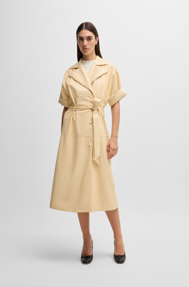 Hugo Boss Vestido relaxed fit estilo gabardina de piel sintética Últimos 3 días